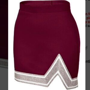 CHASSE Blaze Skirt Dark Red Silver and White